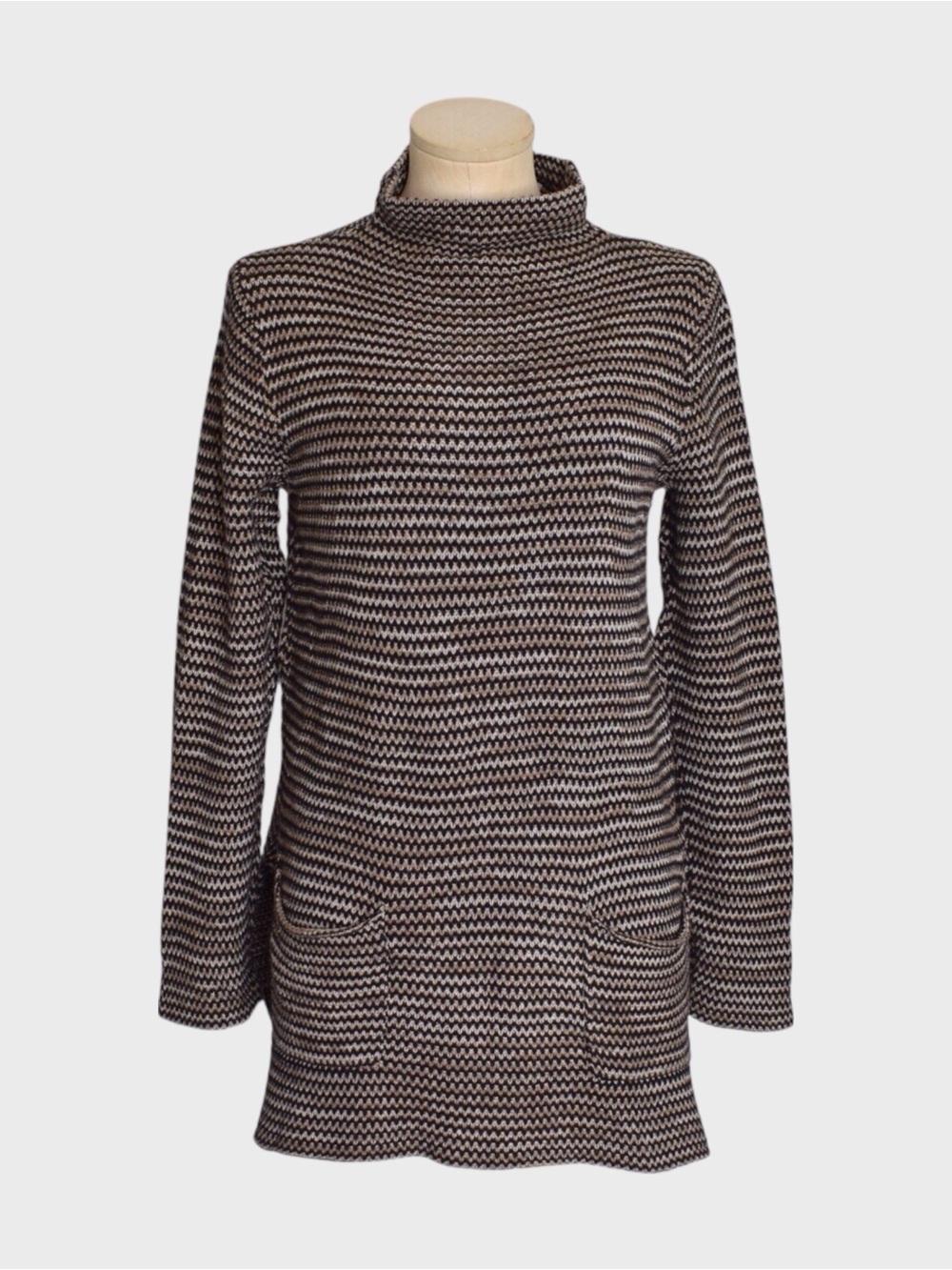 Eight Eight Eight 100% Cotton Marled Cowl Neck Tunic Sweater